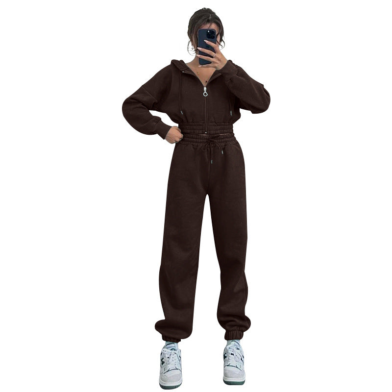 Suéteres ajustados con cremallera y capucha para mujer, ropa informal para hacer ejercicio, otoño e invierno