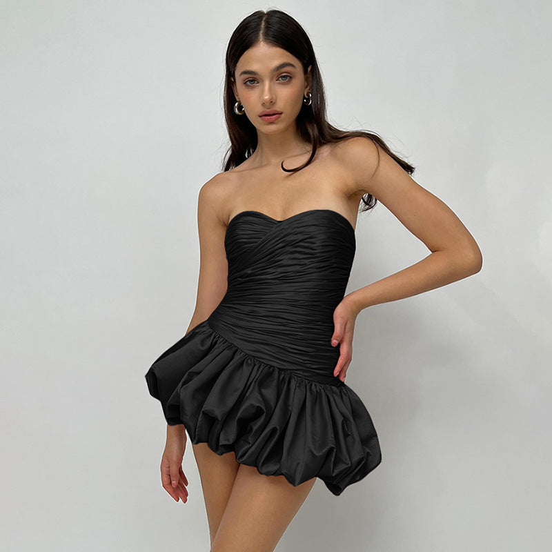 Colección de ropa de verano para mujer, elegante, moderno, sexy, con top de tubo y vestido capullo sin espalda