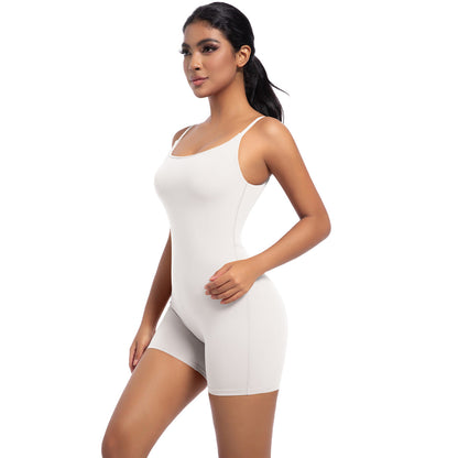 Mallas deportivas de una pieza para mujer, con tirantes de yoga, tacto nude, para primavera y verano, para baile de alta intensidad y fitness.