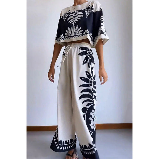 Conjunto de dos piezas formado por camiseta y pantalón corto, para mujer, primavera y verano, informal, holgado, con cintura elástica y manga corta