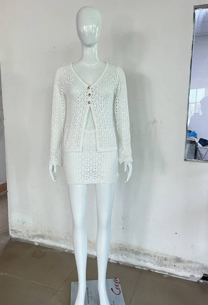 Falda corta de punto con escote en V, sexy, de playa, estilo bohemio, con contraste de colores, para mujer