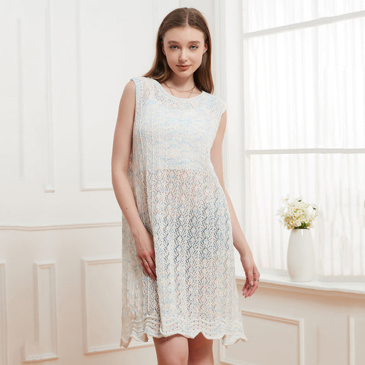 Suéter largo sin mangas con aberturas y cuello halter para mujer, informal, de dos caras, ligero