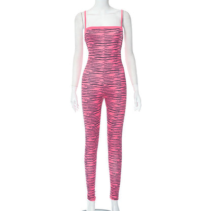 Ropa de mujer, mono sexy de verano con tirantes y cintura alta, ajustado
