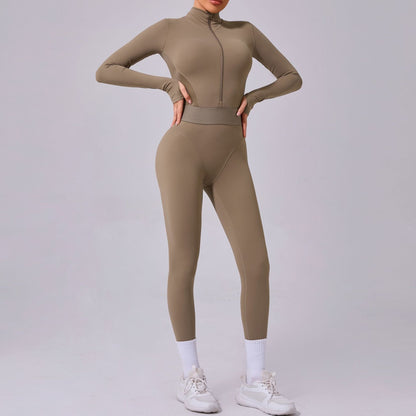Mono de yoga con costuras de malla en ambos lados, cintura elástica ajustada, costuras con agujeros para los dedos, deportivo, fitness, de una pieza