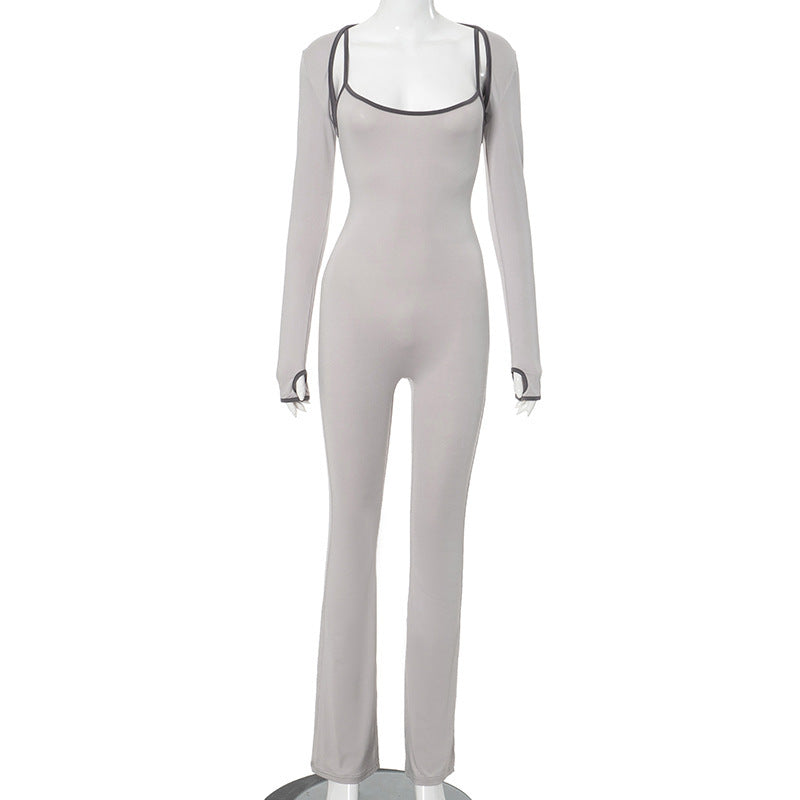 Mono ajustado sin mangas con cuello cuadrado popular para mujer