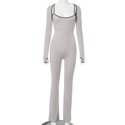 Mono ajustado sin mangas con cuello cuadrado popular para mujer