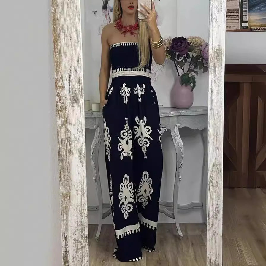 Mono informal de cintura alta con estampado de hipster callejero para mujer