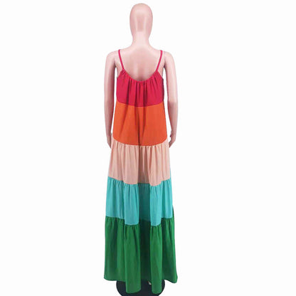 Vestido suelto con tirantes Ropa de mujer Vestido de verano Vestido largo de verano