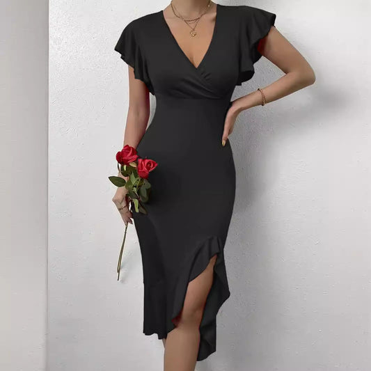 Vestido de mujer Wal Mart de primavera y verano, sexy, de alta elasticidad, color sólido, ropa para mujer