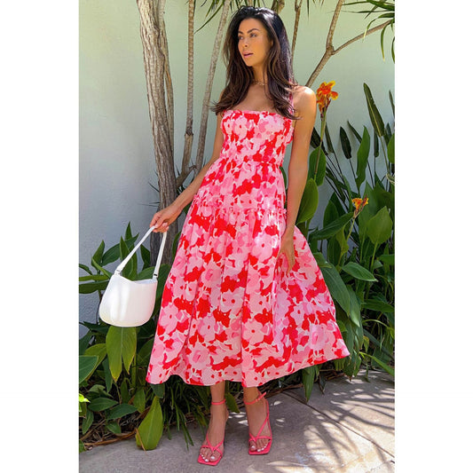 Vestido plisado de tirantes para primavera y verano, informal, para vacaciones, con orillo de fibra