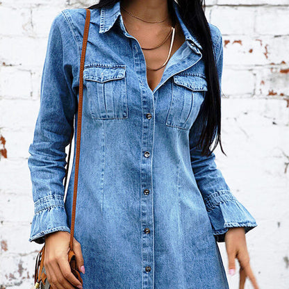 Chaqueta Mujer Otoño Invierno Nuevo Vestido Mezclilla Ajustado Moda Europea Vestido Mezclilla Mujer Sexy