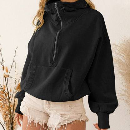 Sudadera con capucha para mujer, ropa deportiva de la marca Tide, sudadera con cremallera y cordón, top de manga larga