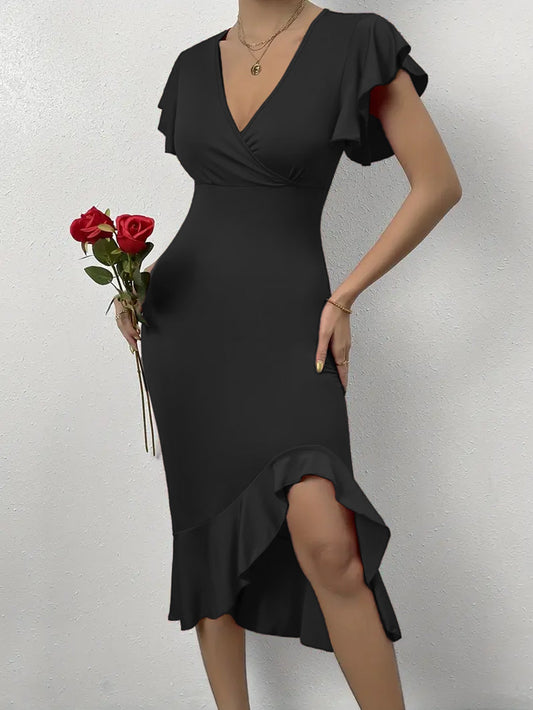 Vestido de mujer Wal Mart de primavera y verano, sexy, de alta elasticidad, color sólido, ropa para mujer