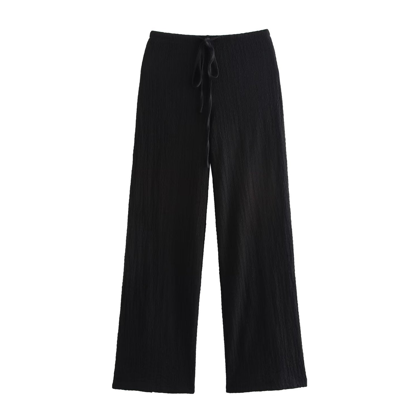 Women Texture Single Breasted Vest Jacket High Waist Straight Leg Pants Casual Two Piece Sets