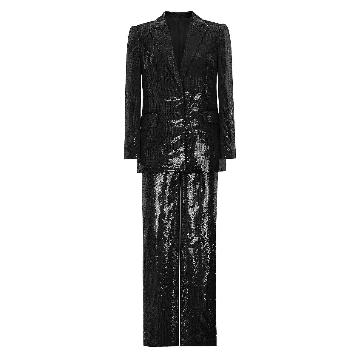 Traje de trabajo elegante y brillante con efecto Bling Bling Sequ para mujer