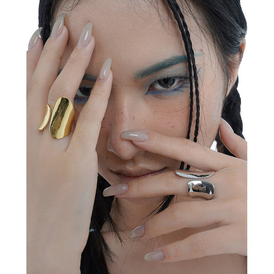 Sculpted Wave - Adjustable Statement Ring