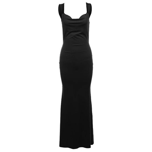 Spring Women Clothing Suspenders Sexy Backless Bow Slim Sheath Dress Women