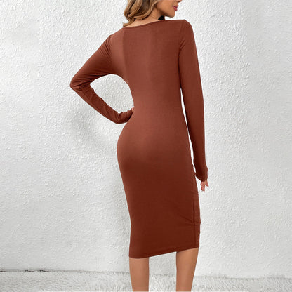 Vestido tubo fino con aberturas en la cintura y diseño sexy de punto