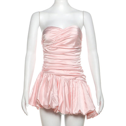 Colección de ropa de verano para mujer, elegante, moderno, sexy, con top de tubo y vestido capullo sin espalda
