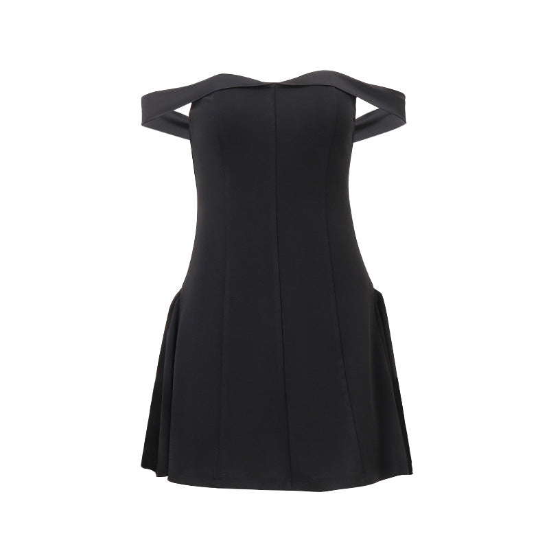 Vestido de noche elegante de clase alta ajustado con hombros descubiertos sexy de invierno para mujer