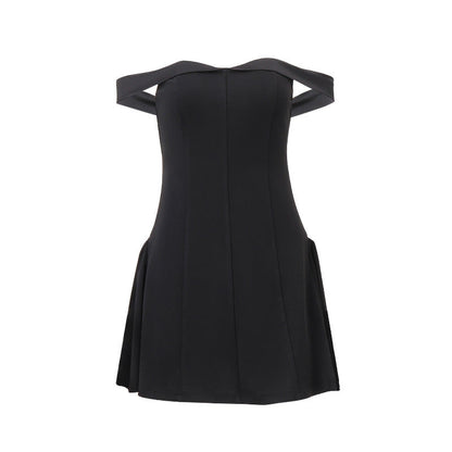 Vestido de noche elegante de clase alta ajustado con hombros descubiertos sexy de invierno para mujer