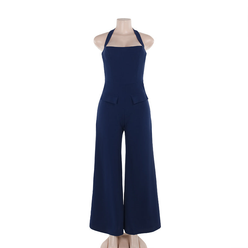 Mono sexy de otoño para mujer, informal, adelgazante, con cuello halter