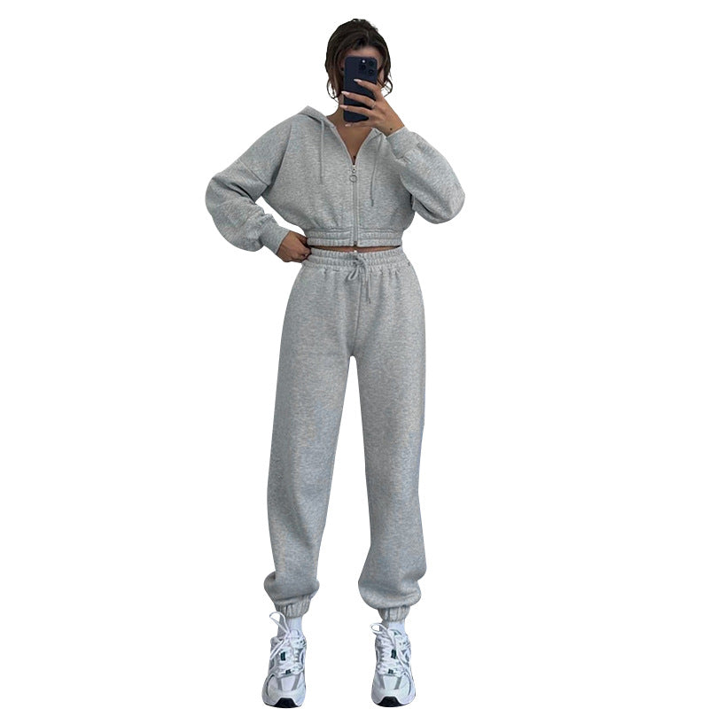 Suéteres ajustados con cremallera y capucha para mujer, ropa informal para hacer ejercicio, otoño e invierno