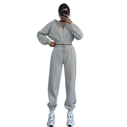 Suéteres ajustados con cremallera y capucha para mujer, ropa informal para hacer ejercicio, otoño e invierno