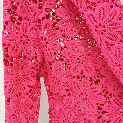 Conjunto de dos piezas de pantalones ajustados de encaje soluble en agua