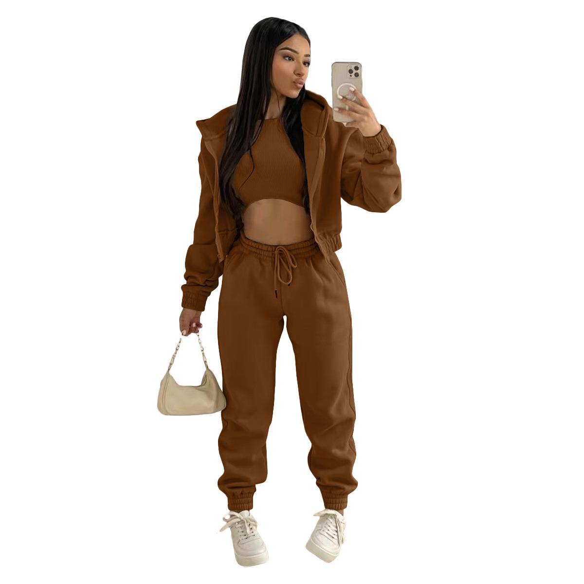 Ropa de mujer Otoño Invierno Sudadera con capucha Manga larga Traje deportivo informal