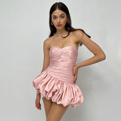 Colección de ropa de verano para mujer, elegante, moderno, sexy, con top de tubo y vestido capullo sin espalda