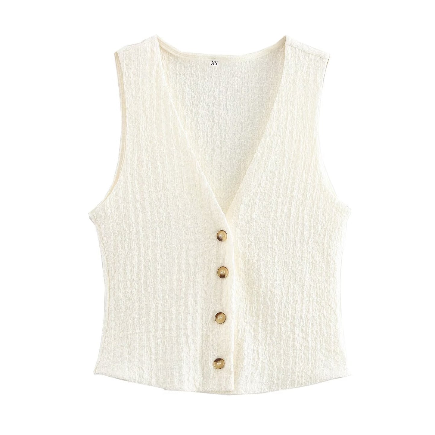 Women Texture Single Breasted Vest Jacket High Waist Straight Leg Pants Casual Two Piece Sets