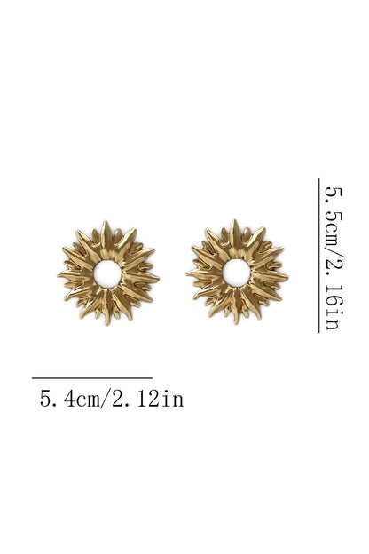 Pendientes huecos con forma de sol 
