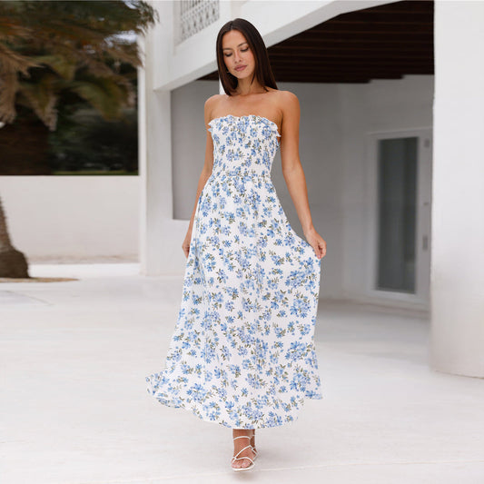 Vestido tubo ajustado con hombros descubiertos, moderno y sexy, con orillo fibroso