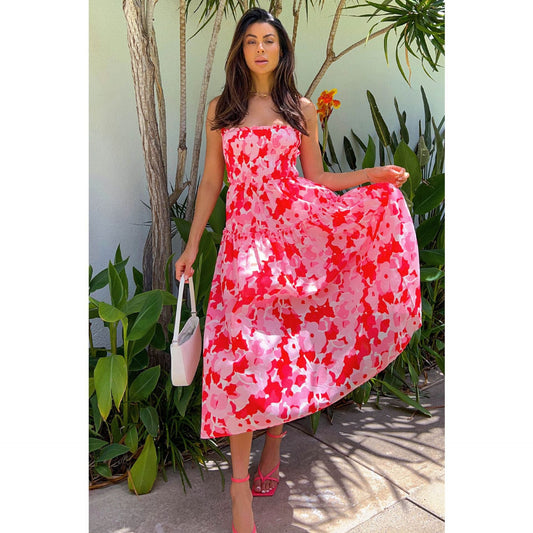Vestido plisado de tirantes para primavera y verano, informal, para vacaciones, con orillo de fibra