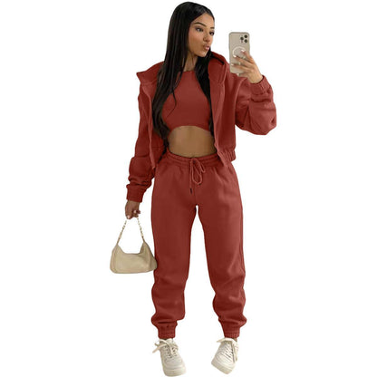 Ropa de mujer Otoño Invierno Sudadera con capucha Manga larga Traje deportivo informal
