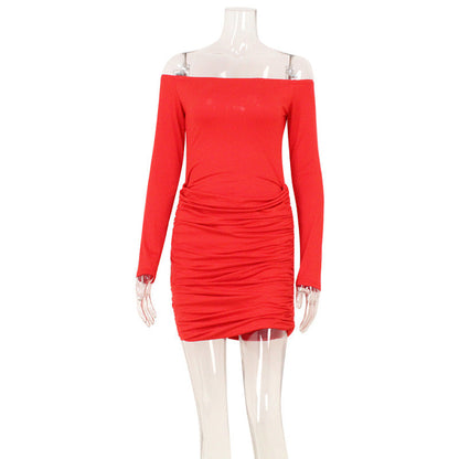 Vestido ceñido sexy con escote pronunciado y cintura alta para mujer