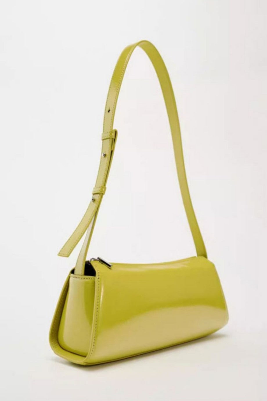 Bolso baguette de piel con espejo Jamie 