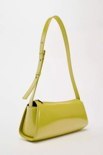 Bolso baguette de piel con espejo Jamie 
