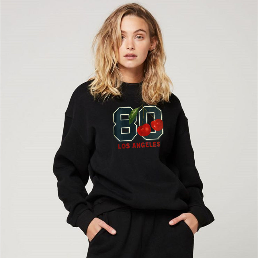 Sudadera holgada de manga larga con cuello redondo y hombros descubiertos para mujer, estilo hipster urbano, ropa informal para otoño e invierno.