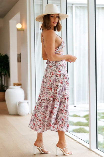 Conjunto informal de dos piezas con espalda descubierta y encaje plisado para primavera y verano para mujer