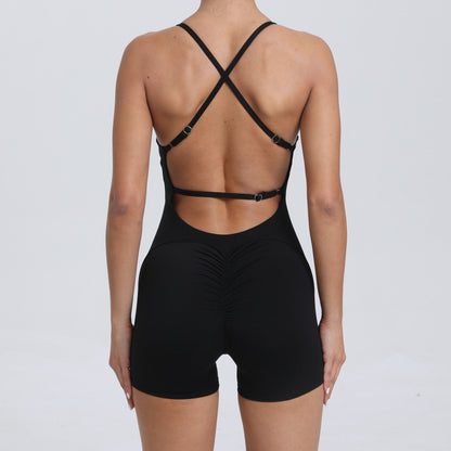 Mono de yoga ajustado con realce de cadera y espalda para mujer, ropa deportiva de secado rápido para correr al aire libre