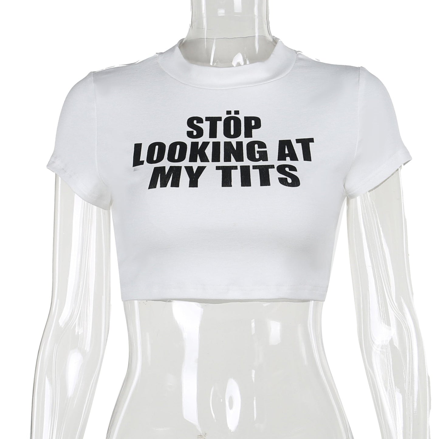 Camiseta corta sexy de otoño, informal, ajustada, combinable con todo, con letras estampadas, miniabrigo para mujer