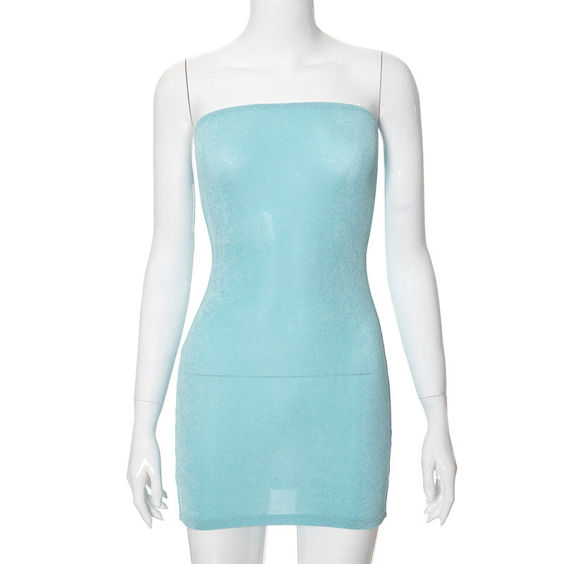 Vestido tubo sexy de color liso para mujer, ropa de otoño e invierno, sin mangas, a la cadera