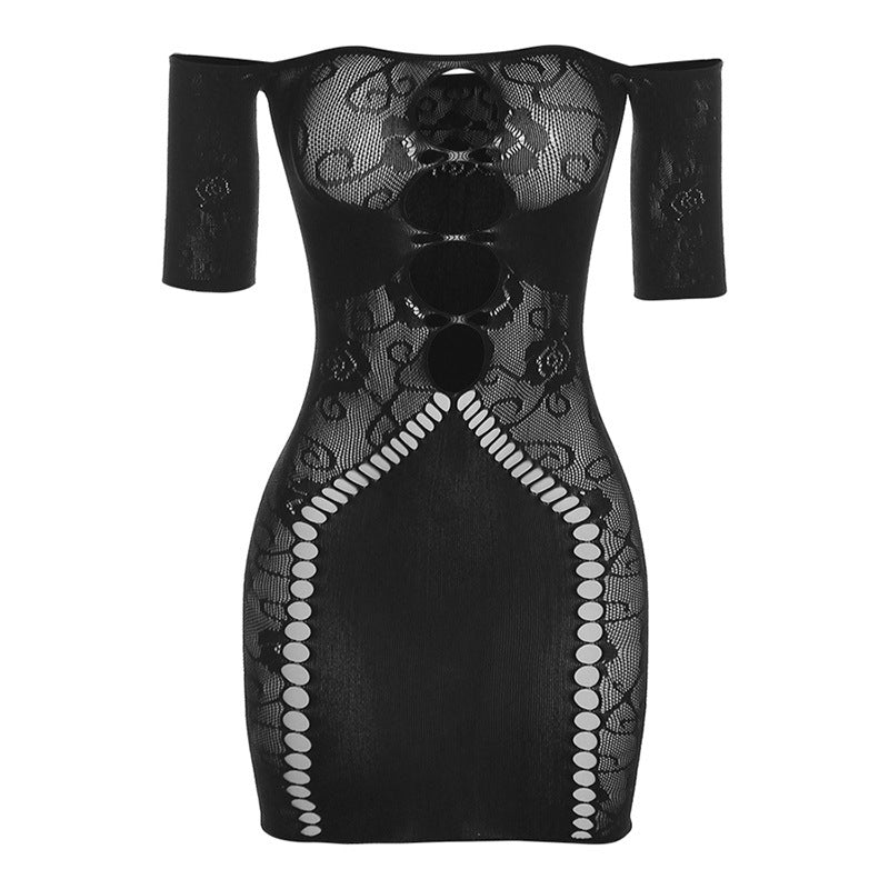 Vestido tubo ajustado de cintura alta de punto con escote recortado sexy para mujer de verano
