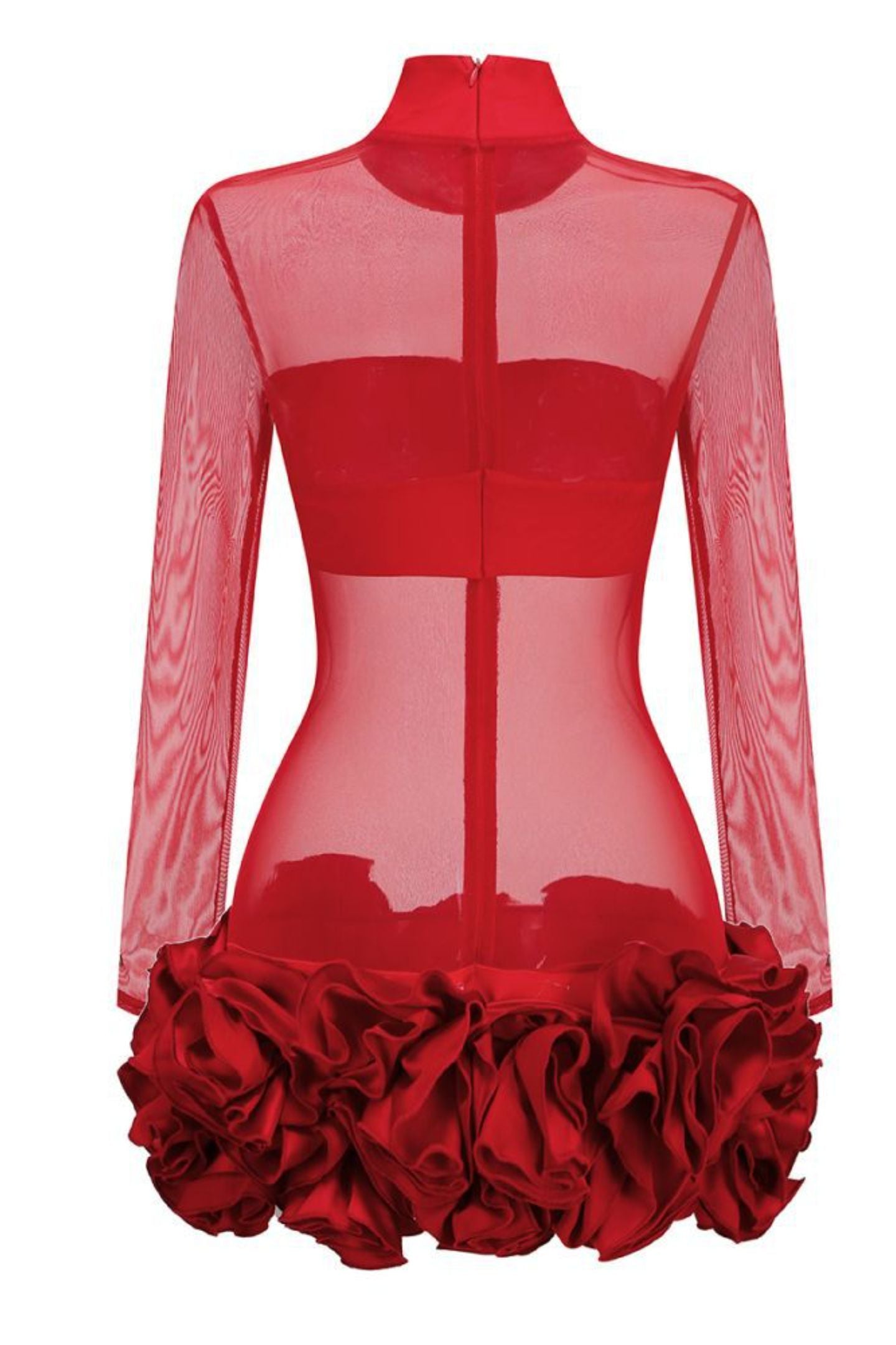 Vestido mini transparente con cuello alto Sally 
