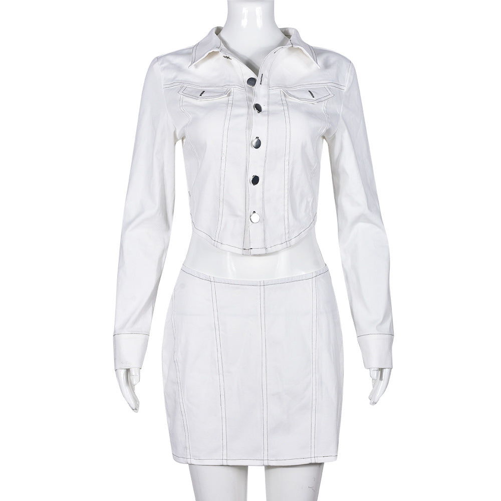 Conjunto de dos piezas de falda corta y mono de verano, ropa informal sexy para mujer