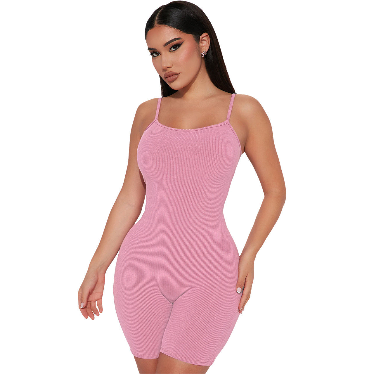 Mono informal de verano con tirantes finos y realce de cadera para mujer
