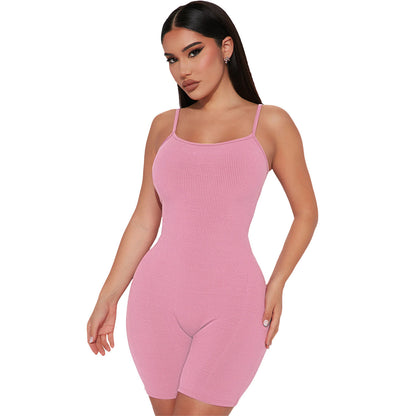 Mono informal de verano con tirantes finos y realce de cadera para mujer