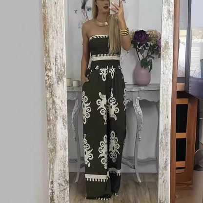 Mono informal de cintura alta con estampado de hipster callejero para mujer